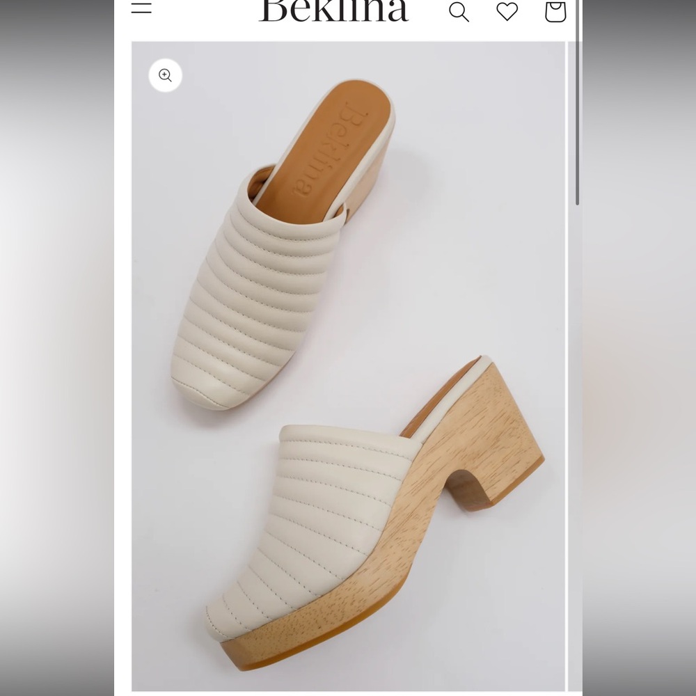Beklina ribbed clog in (off) white